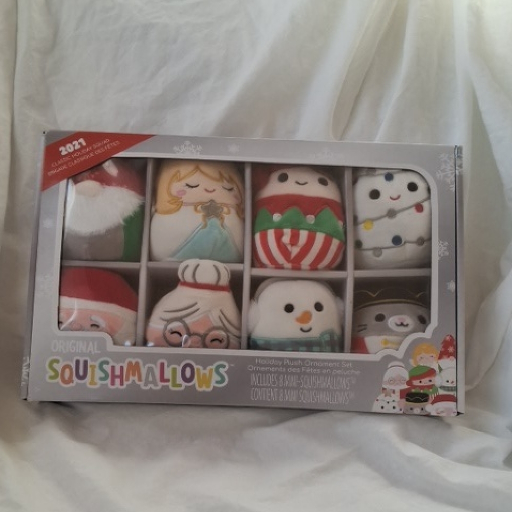 Squishmallows 2021 Classic Holiday Squad Ornament Set of 8